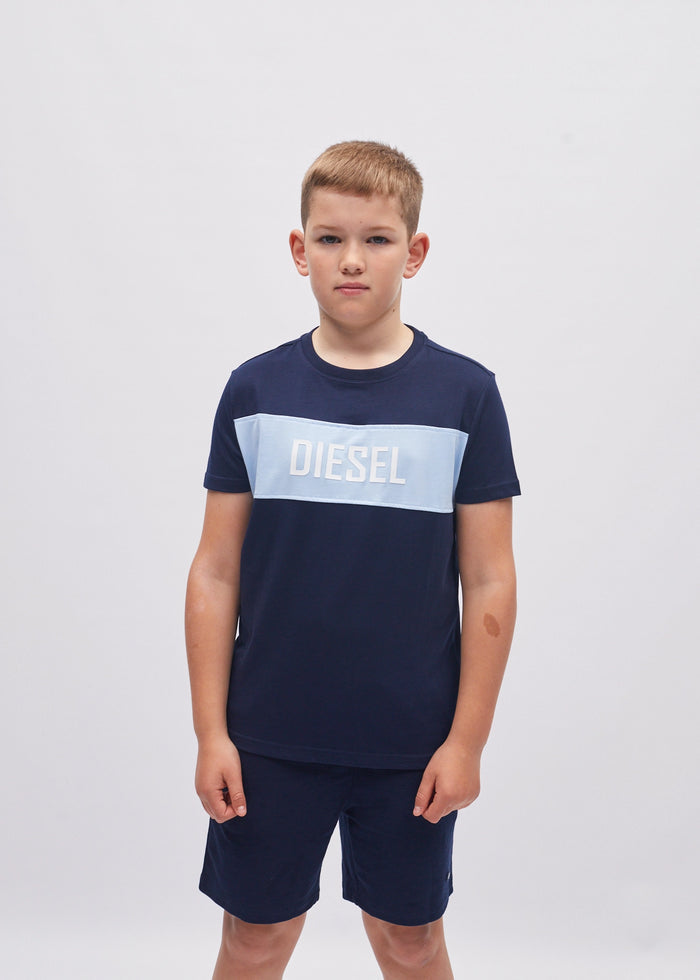 DIESEL KIDS Heath Navy/Sky Tee Navy/Sky front view