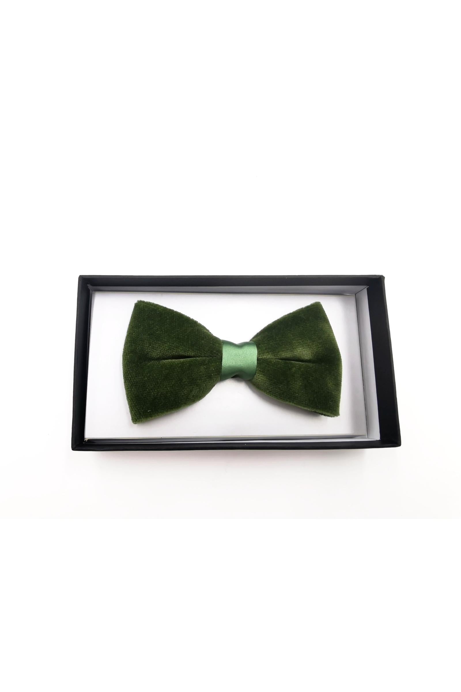 Velvet Olive Bow Tie by Zazzi - Spirit Clothing