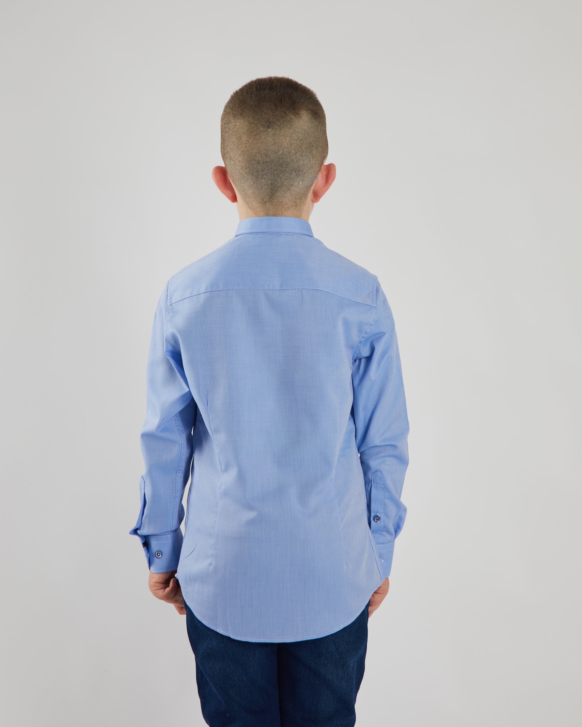 Boy's Ollie Sky Blue Shirt-Back View