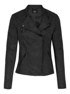 ONLY Ava Faux Leather Biker-Black BLACK back view