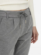 ONLY Poptrash Life Easy Colour Pant-Medium Grey Melange Medium Grey Melange back view