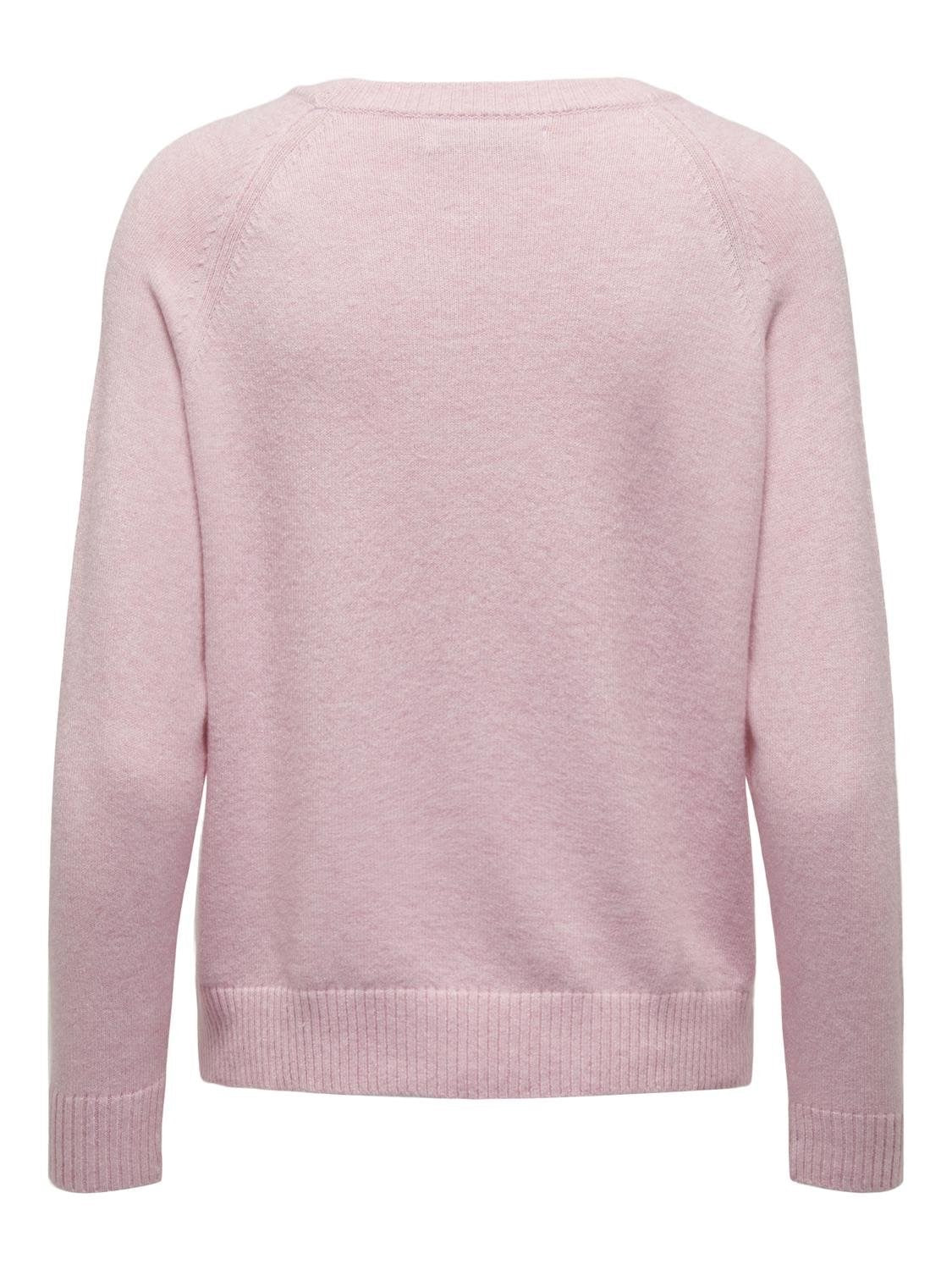 Ladies Lesly Kings Long Sleeve Pullover Knit-Light Pink-Back View