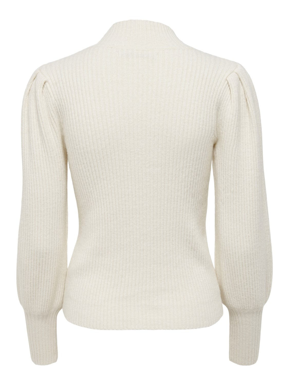 Ladies Katia Long Sleeve Highneck Pullover Knit-Whitecap Gray-Back View