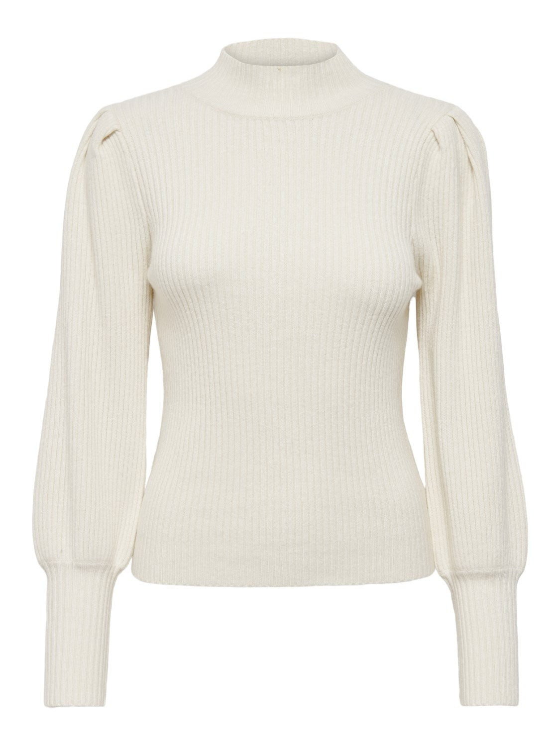 Ladies Katia Long Sleeve Highneck Pullover Knit-Whitecap Gray-Front View