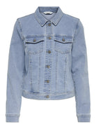 ONLY Wonder Denim Jacket-Light Blue Denim Light Blue Denim back view