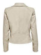ONLY Gemma Faux Leather Biker-Silver Lining Silver Lining side view