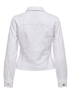 Back view of the ONLY Wonder white denim jacket