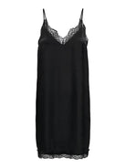 ONLY Fri Lace Singlet Mini Dress-Black BLACK front view