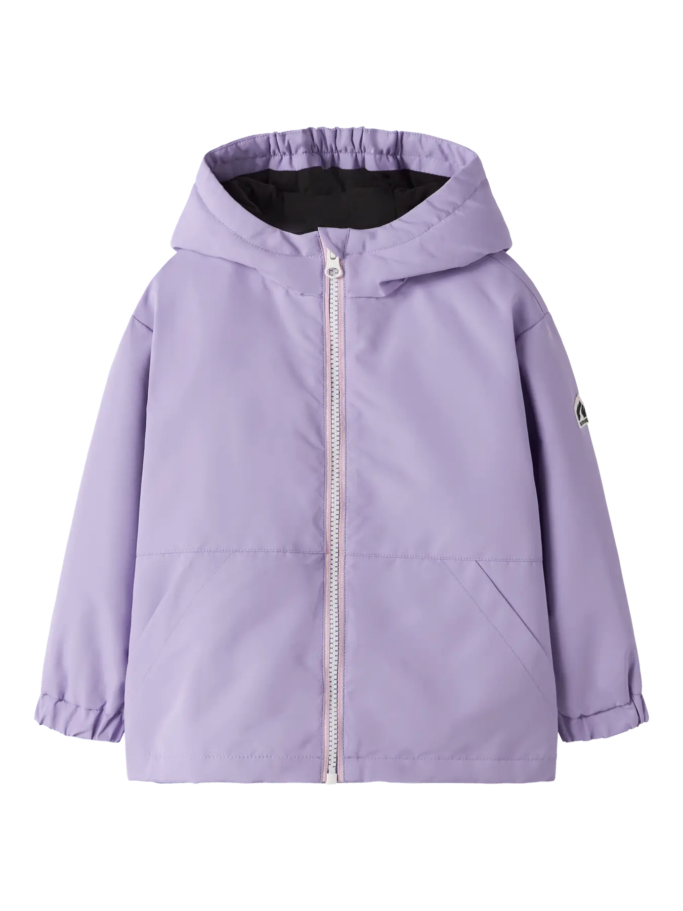 NAME IT Assimo girls' hooded jacket in purple-lilac Bougainvillea front view