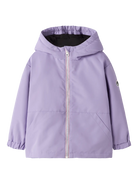 NAME IT Assimo girls' hooded jacket in purple-lilac Bougainvillea front view
