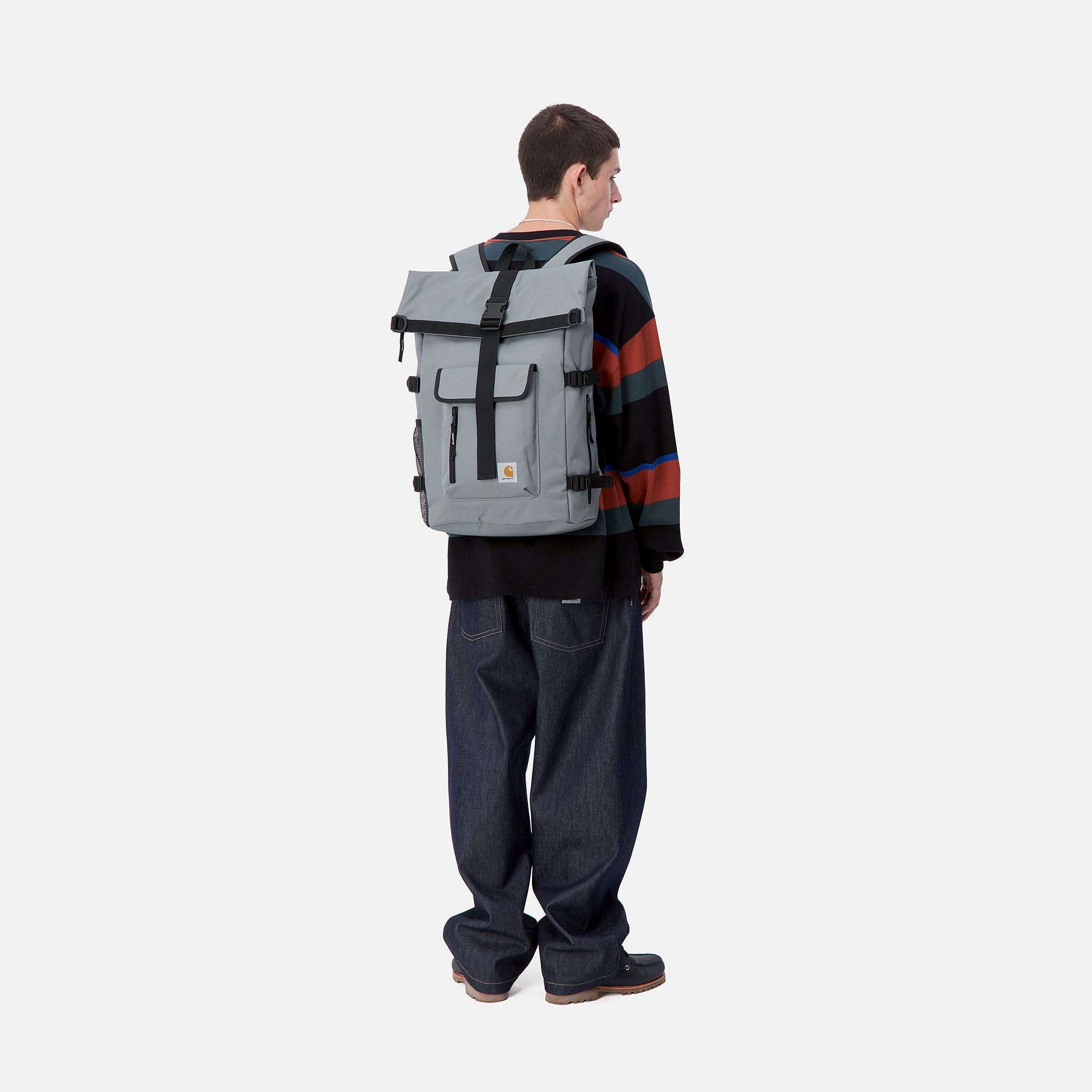 Carhartt WIP Philis Backpack-Dove Grey Dove Grey model front view