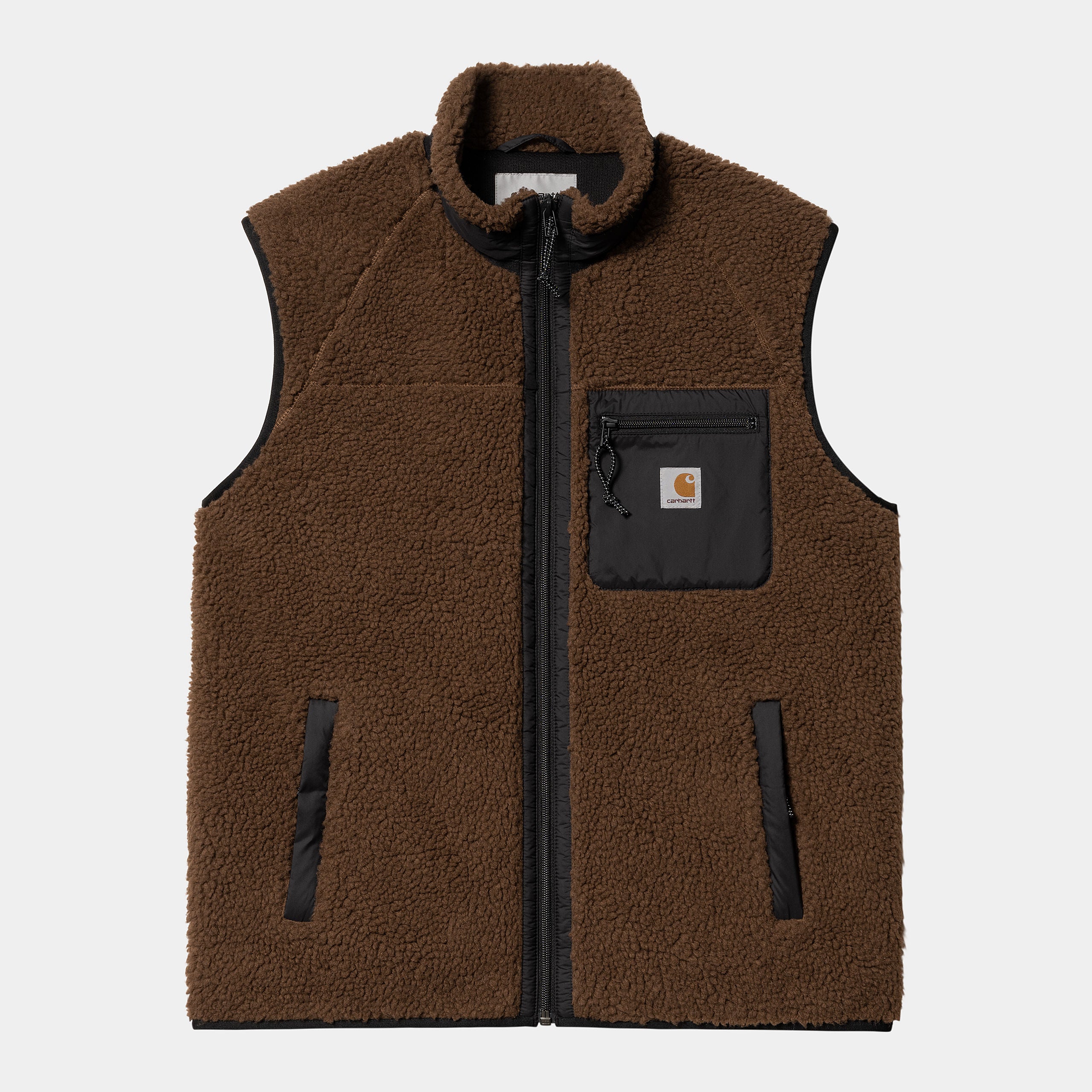 Carhartt WIP Prentis Vest Liner-Deep H Brown / Black Deep H Brown / Black front view
