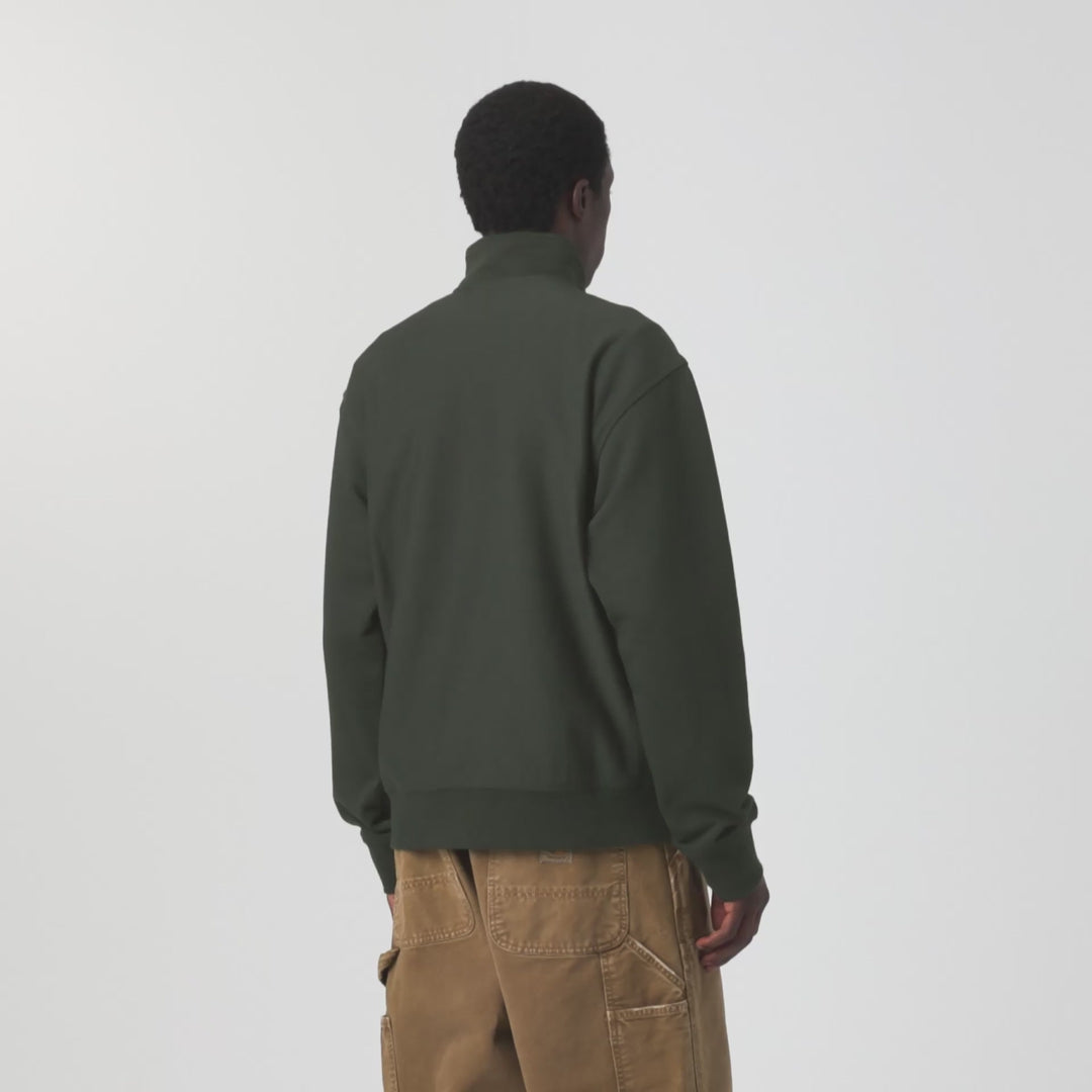 Half Zip American Script Sweat - Raven