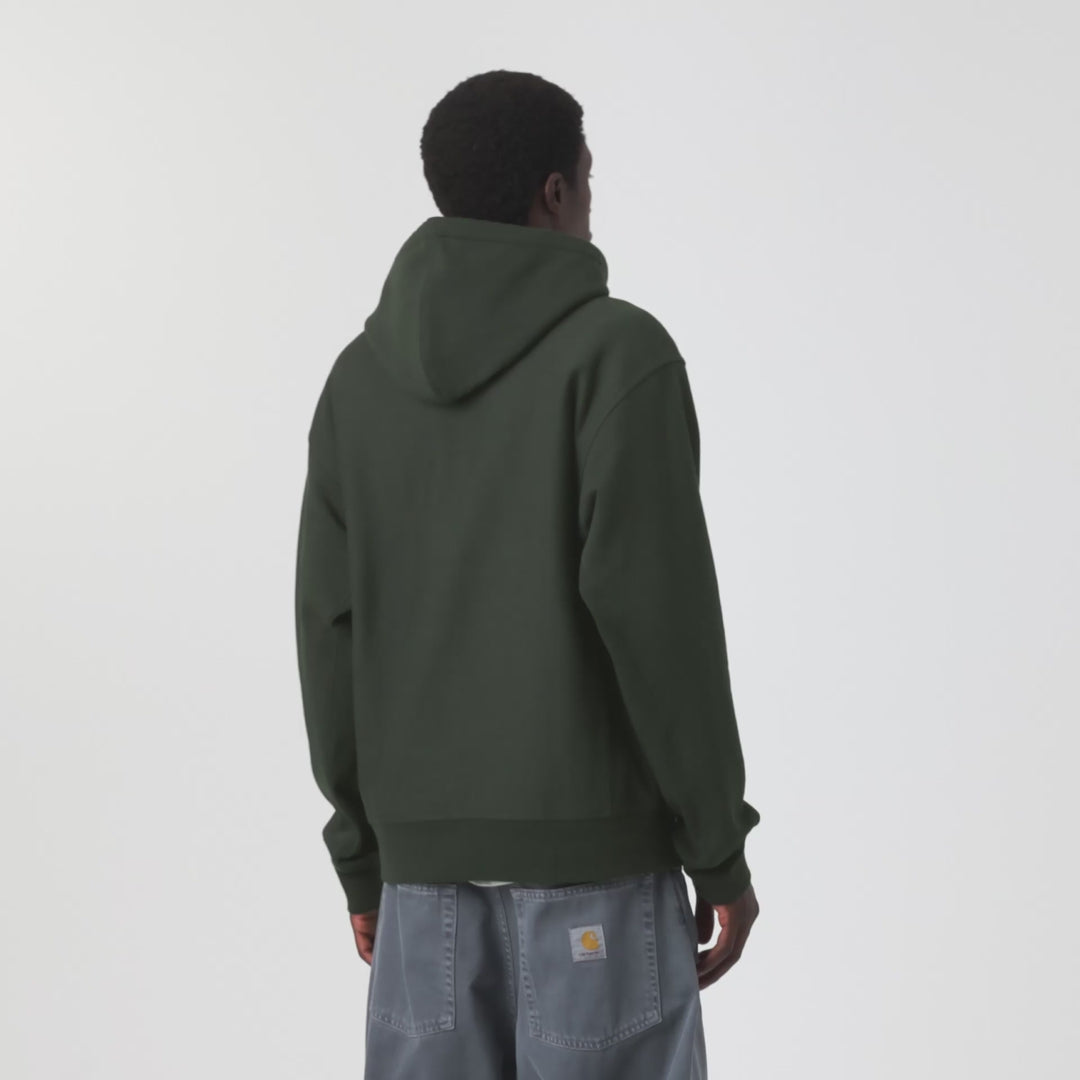 Hooded American Script Sweat - Raven
