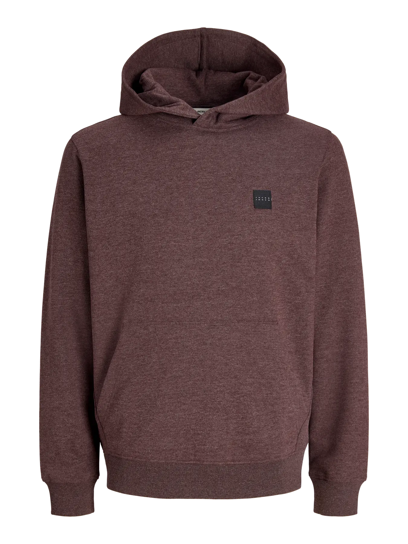 JACK & JONES Fusion Melange Hoodie in Fudge Melange front view