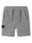 NAME IT Vivasse Long Sweat Boys Shorts GREY MELANGE front view