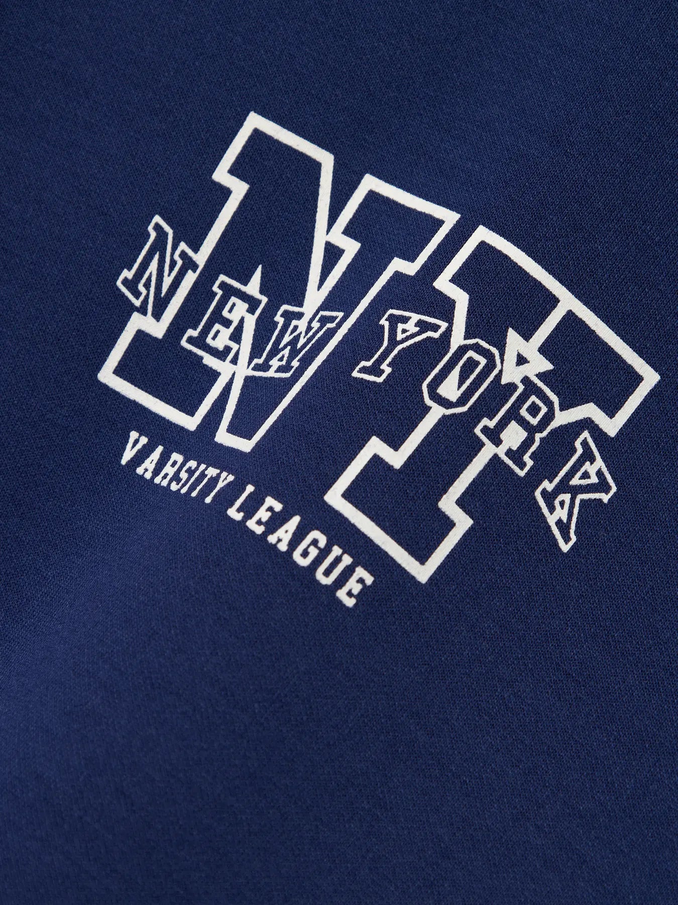 Napes Blue hoodie logo close up