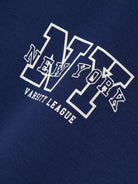 Napes Blue hoodie logo close up