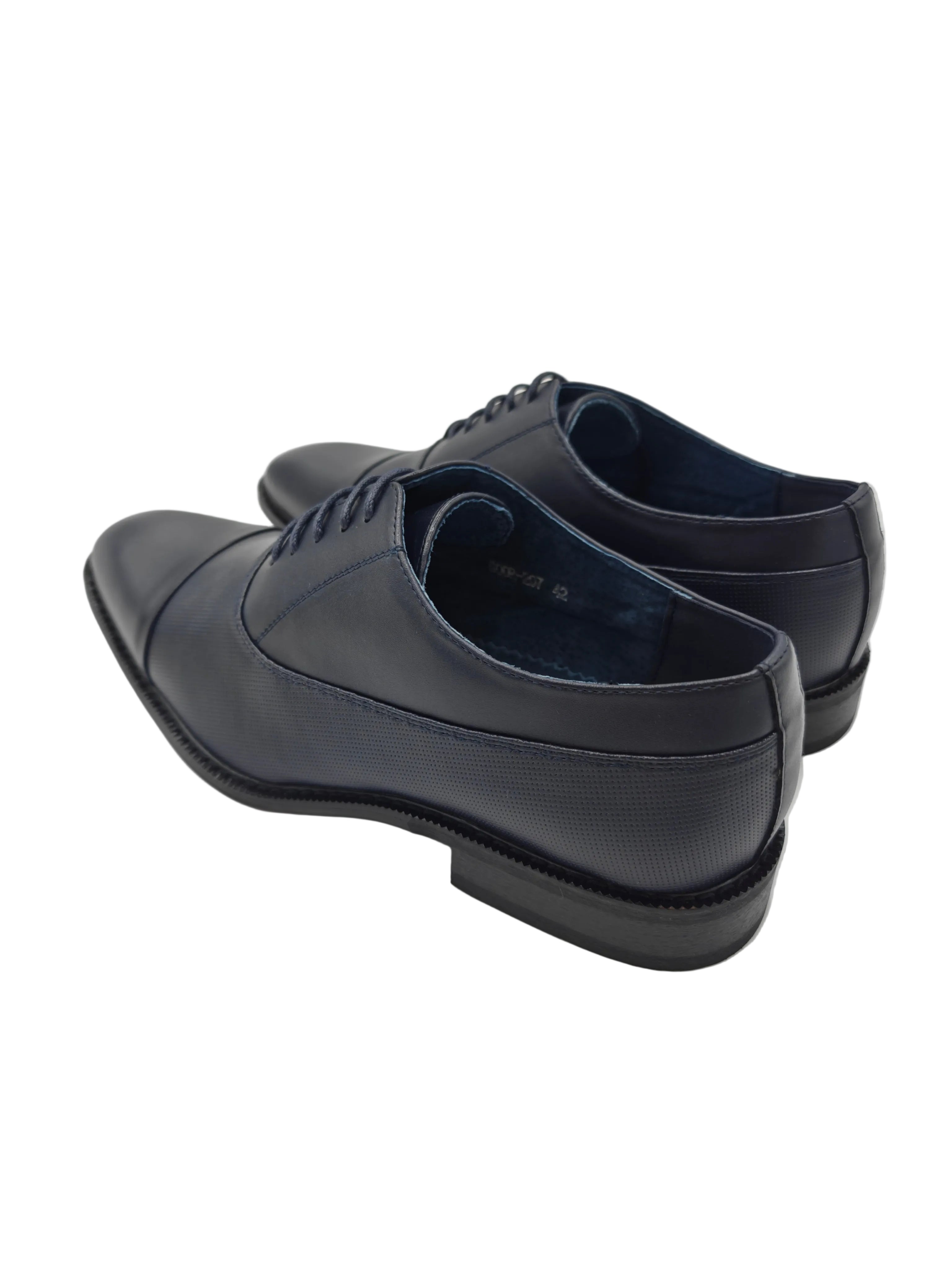 Rear side view of Goor men's navy Oxford dress shoes