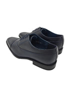 Rear side view of Goor men's navy Oxford dress shoes