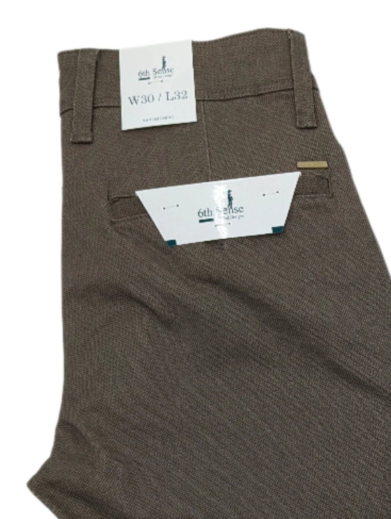 Kansas Beige Print Chinos-Close up