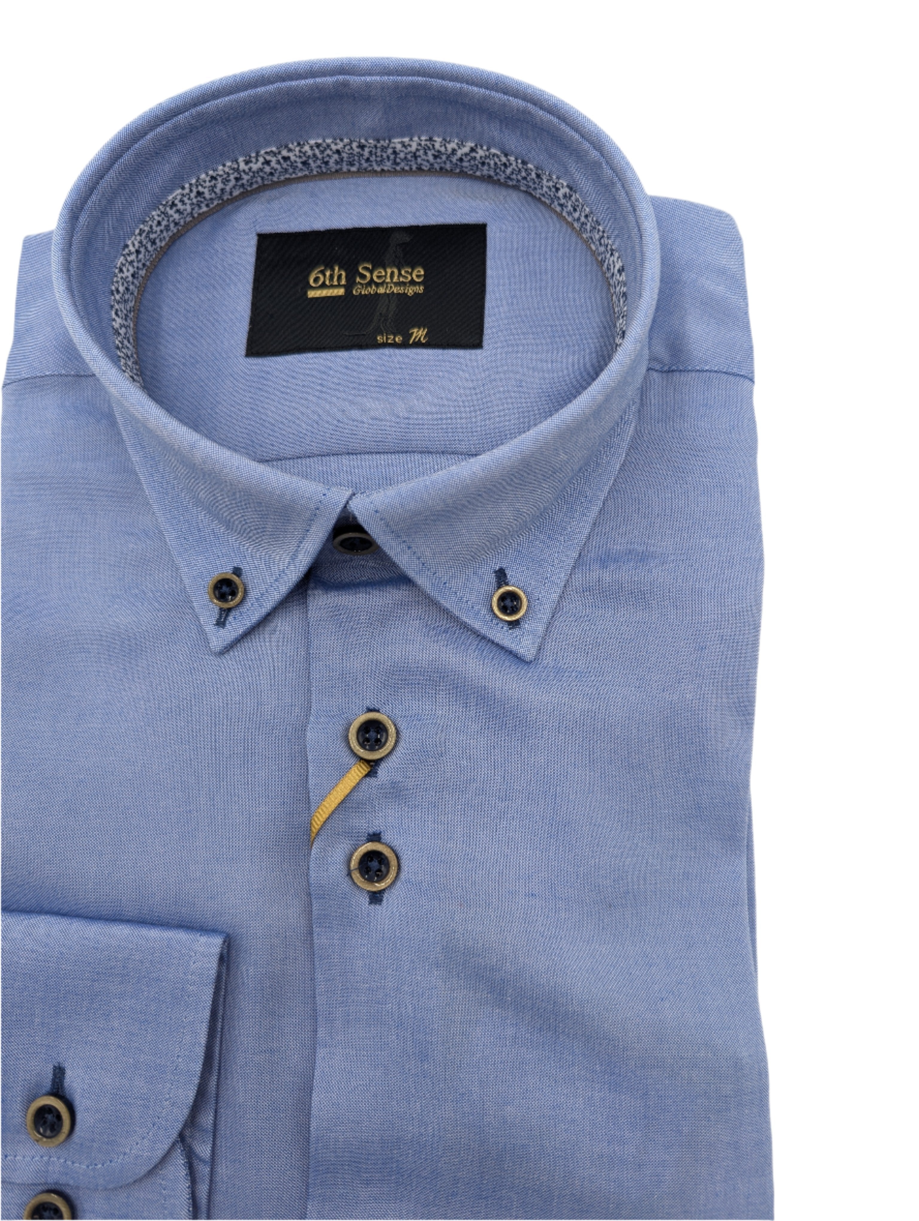 Button Down Lyocell Blue Shirt-Fabric detail
