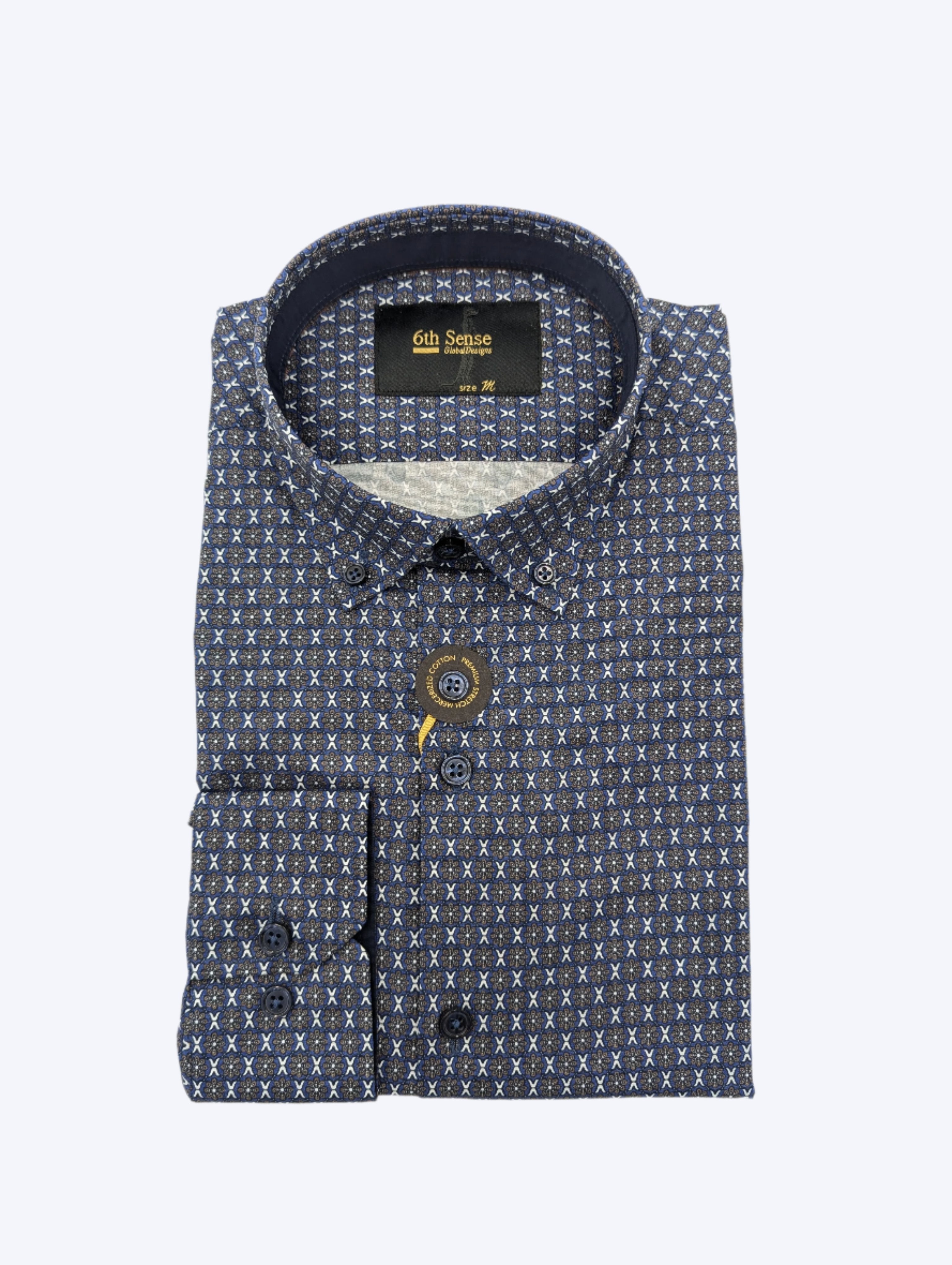 6TH SENSE Button Down Navy Shirt Navy front view