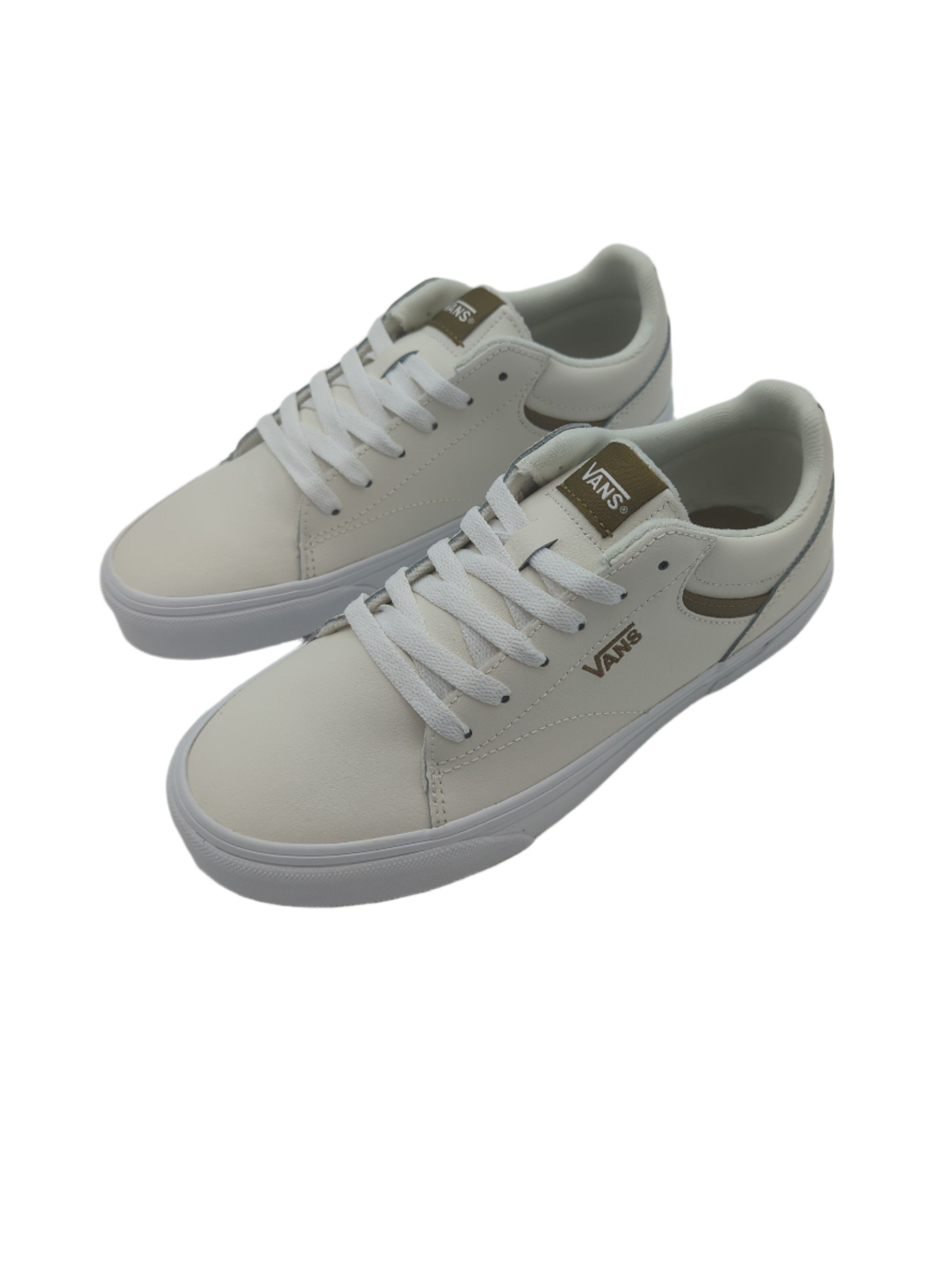 Vans Womens Womens Off White/Green Seldon Sneaker OFF WHITE front view