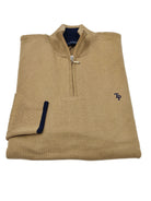 tom penn Tom Penn 1/4 Zip Knit - Biscuit Biscuit model front view