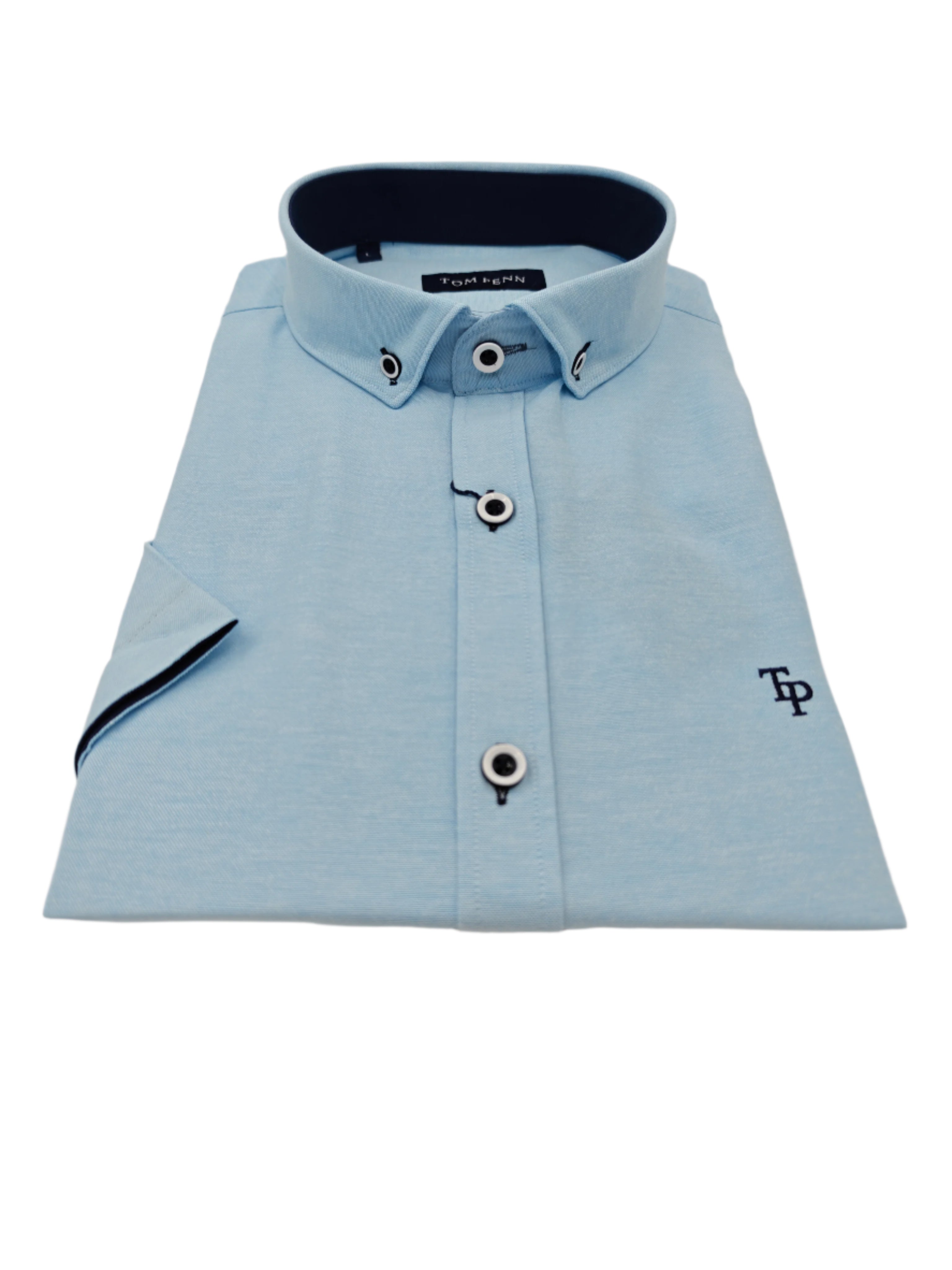 Short sleeve Oxford Ocean Shirt-Collar view