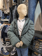 Boys Pelton Padded Olive Jacket-Front View