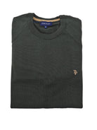 tom penn Tom Penn Dark Khaki Crew Knit Dark Khaki model front view