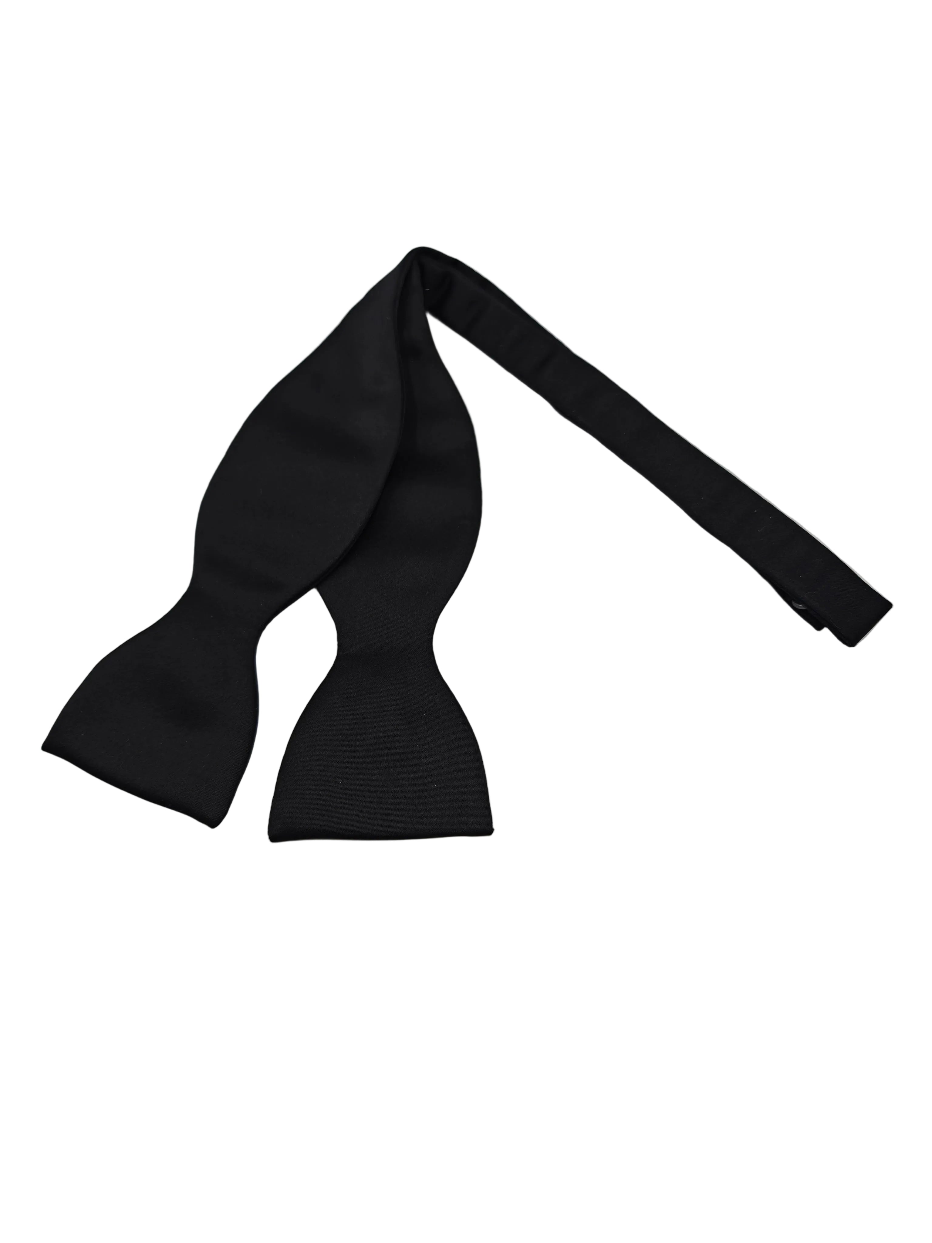 Black bow tie on a light gray background