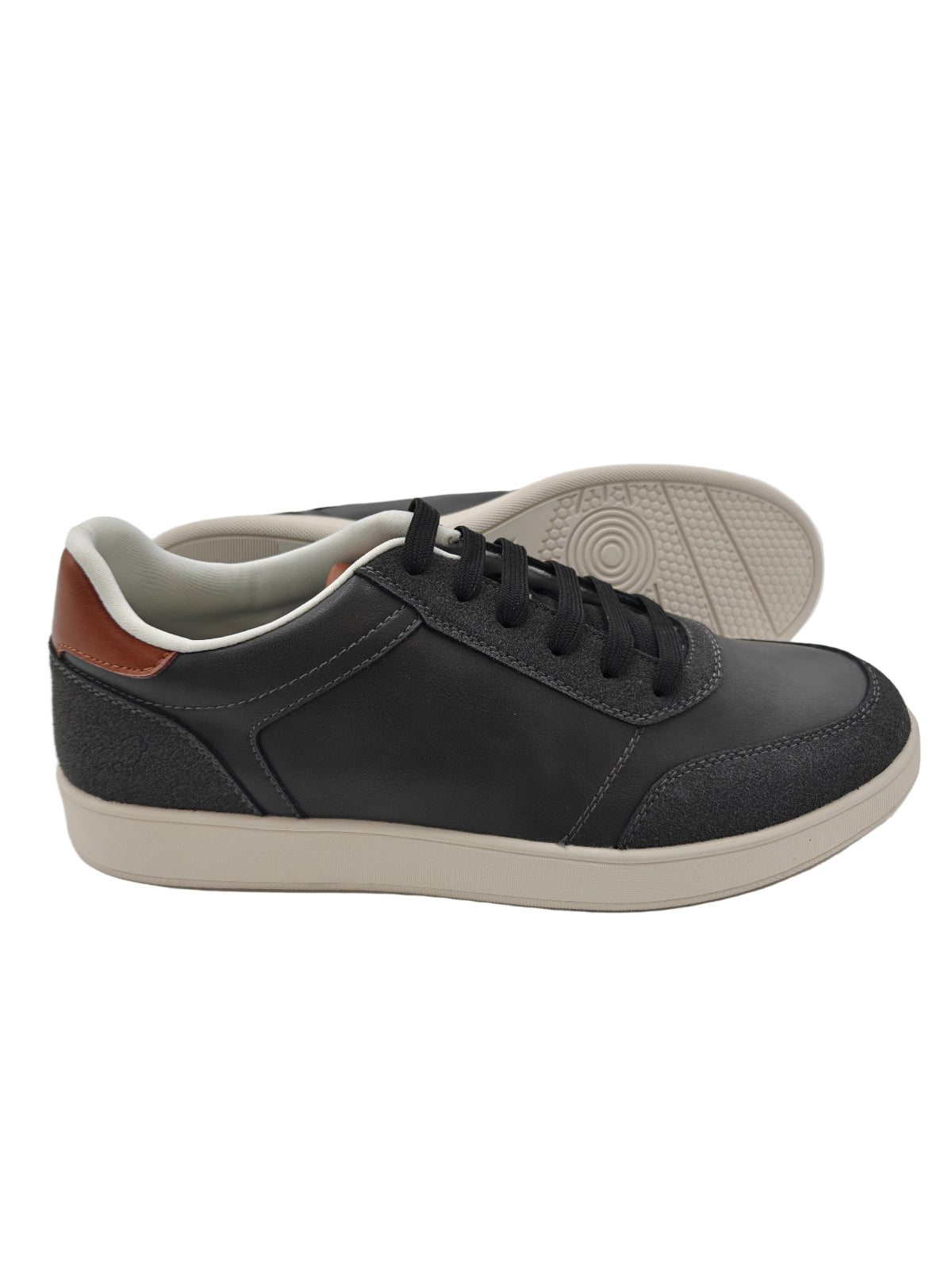 Charcoal grey sneaker on a white background