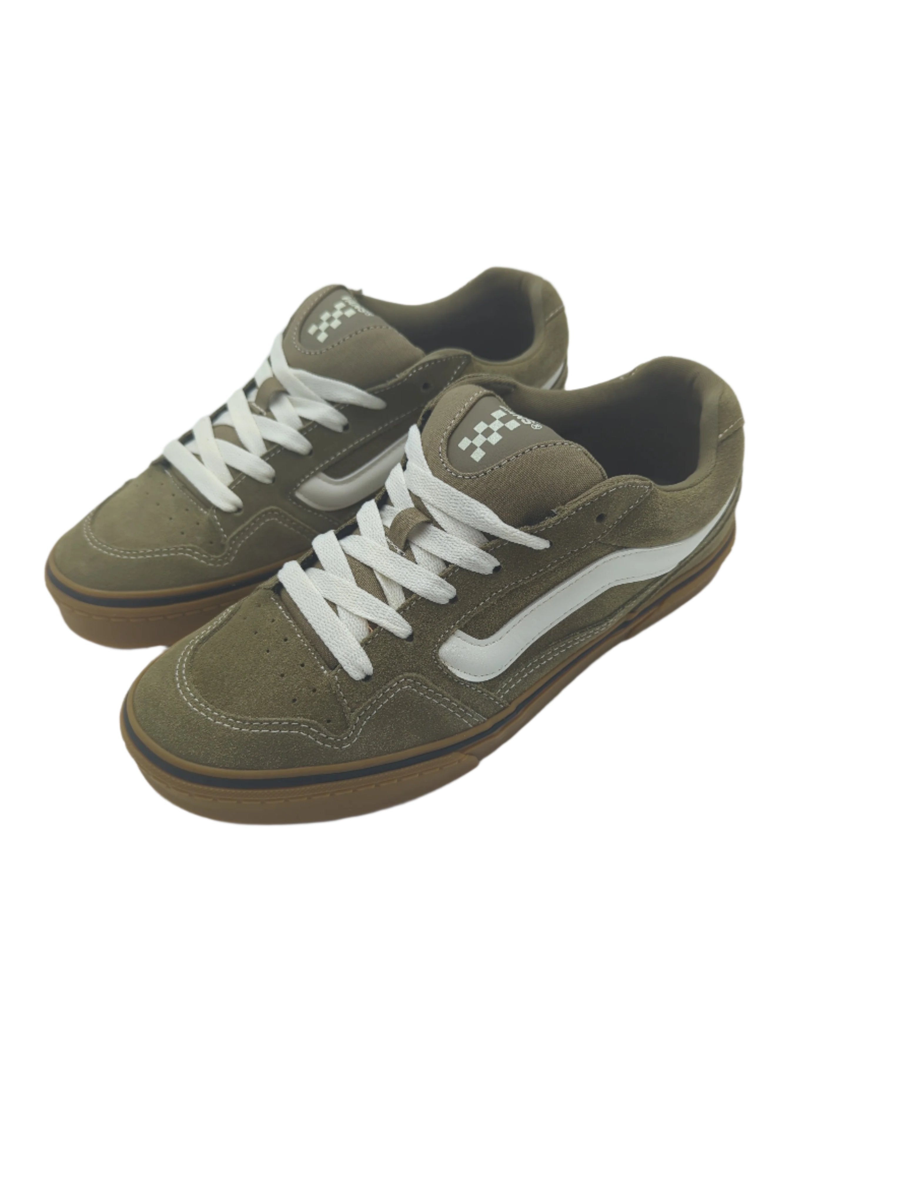 VANS Caldrone Olive Suede Gum Sole Sneaker OLIVE front view