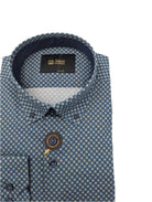 6TH SENSE Button Down Navy Green Dot Shirt Navy detail view