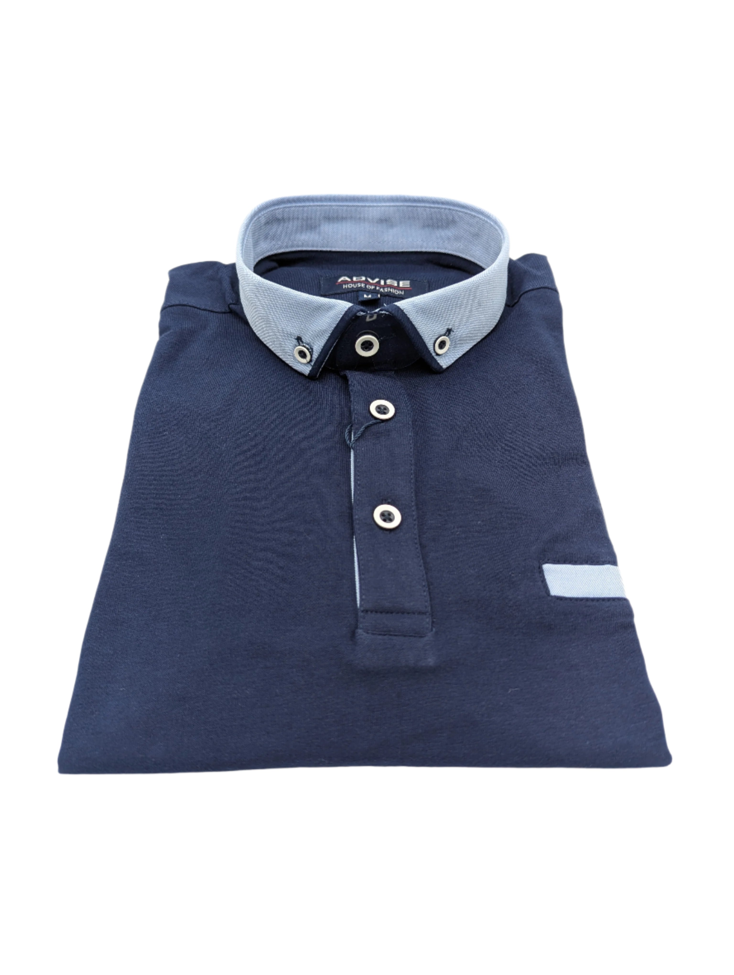 Advise Navy Polo Shirt-Collar detail