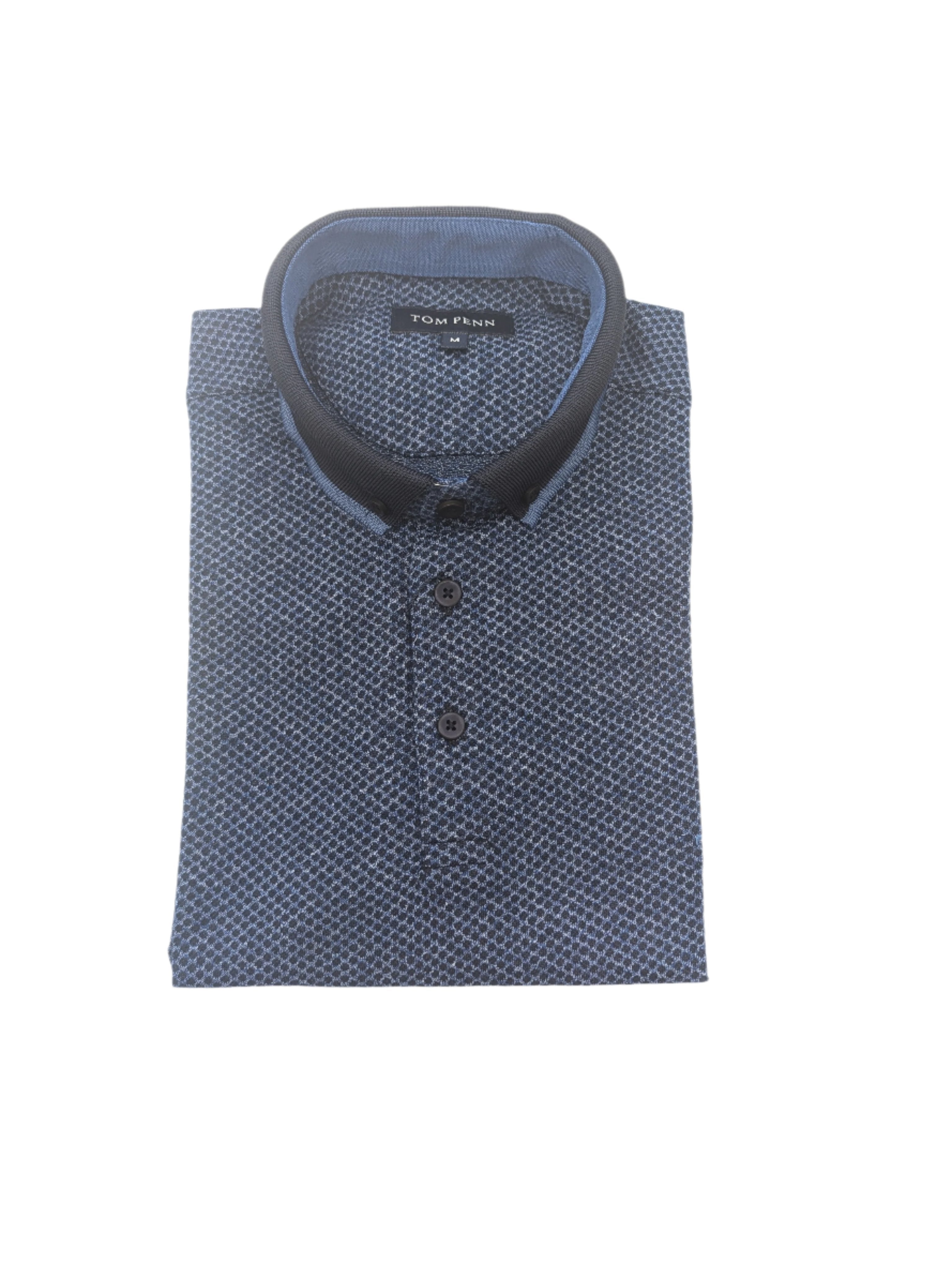 Tom Penn Navy/Blue Knit Polo