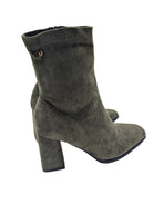 RANT AND RAVE Rena Green Suede Sock Boot Green back view