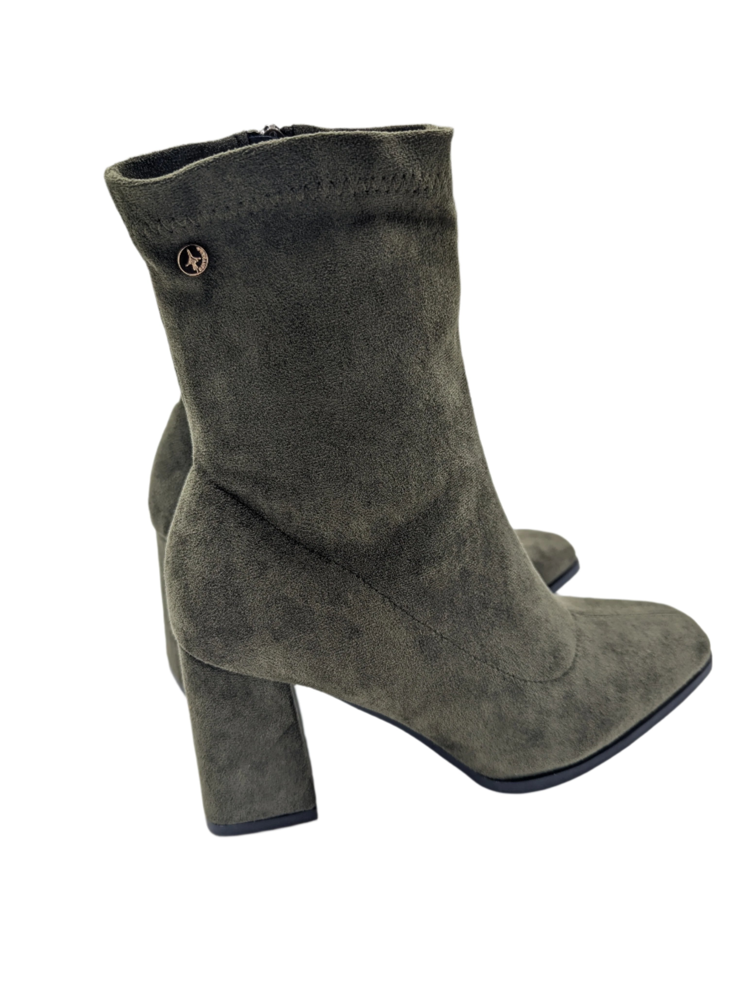 RANT AND RAVE Rena Green Suede Sock Boot Green back view