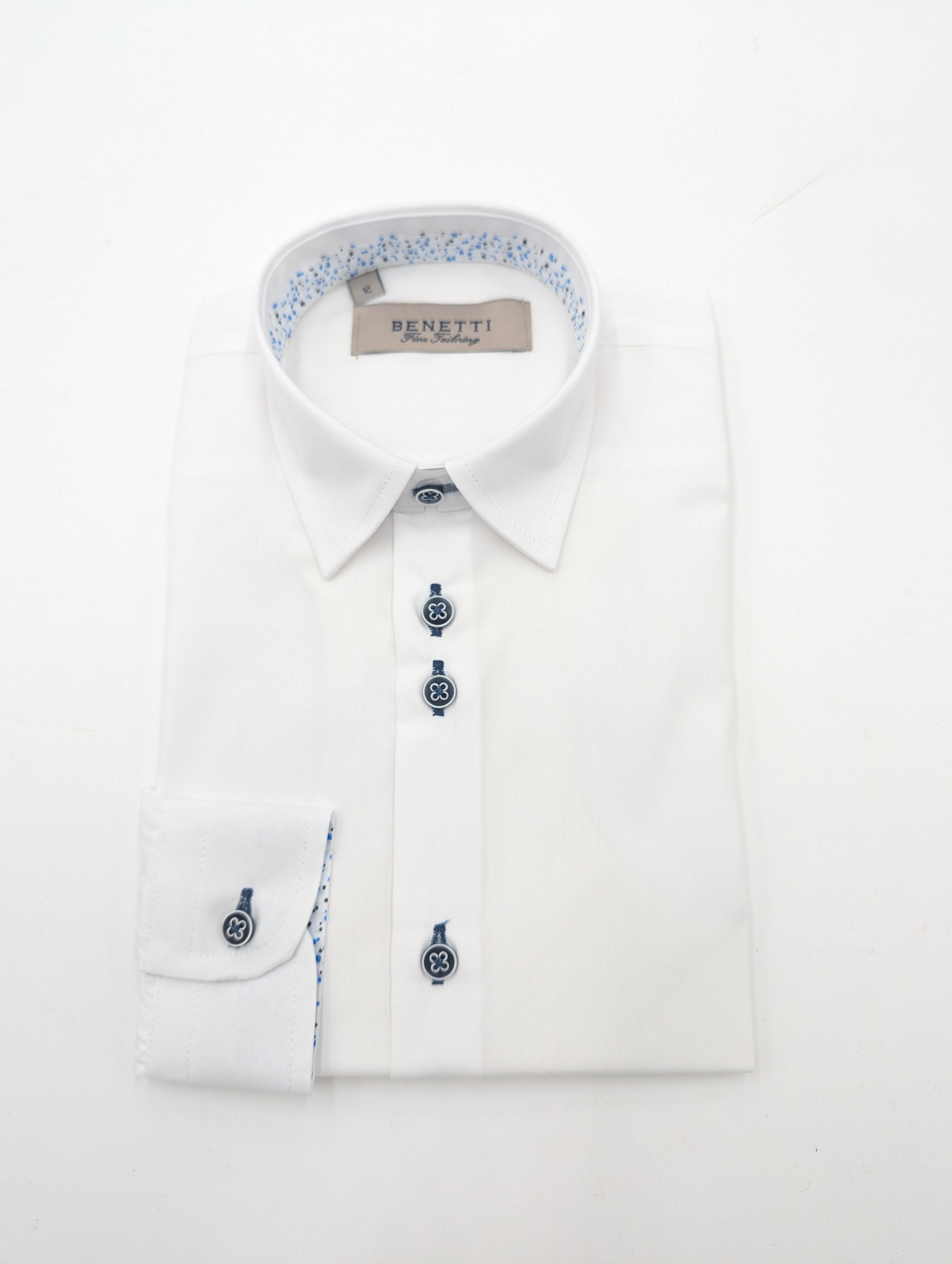 Boys Leo White Shirt-Collar view