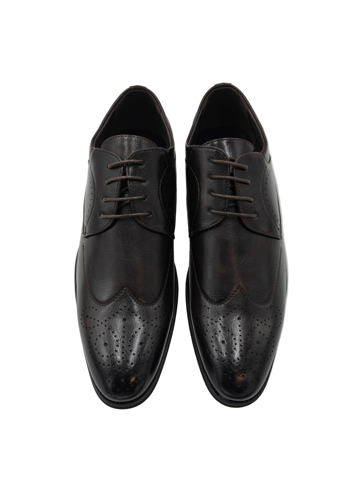 Pair of brown  dress shoes on a white background