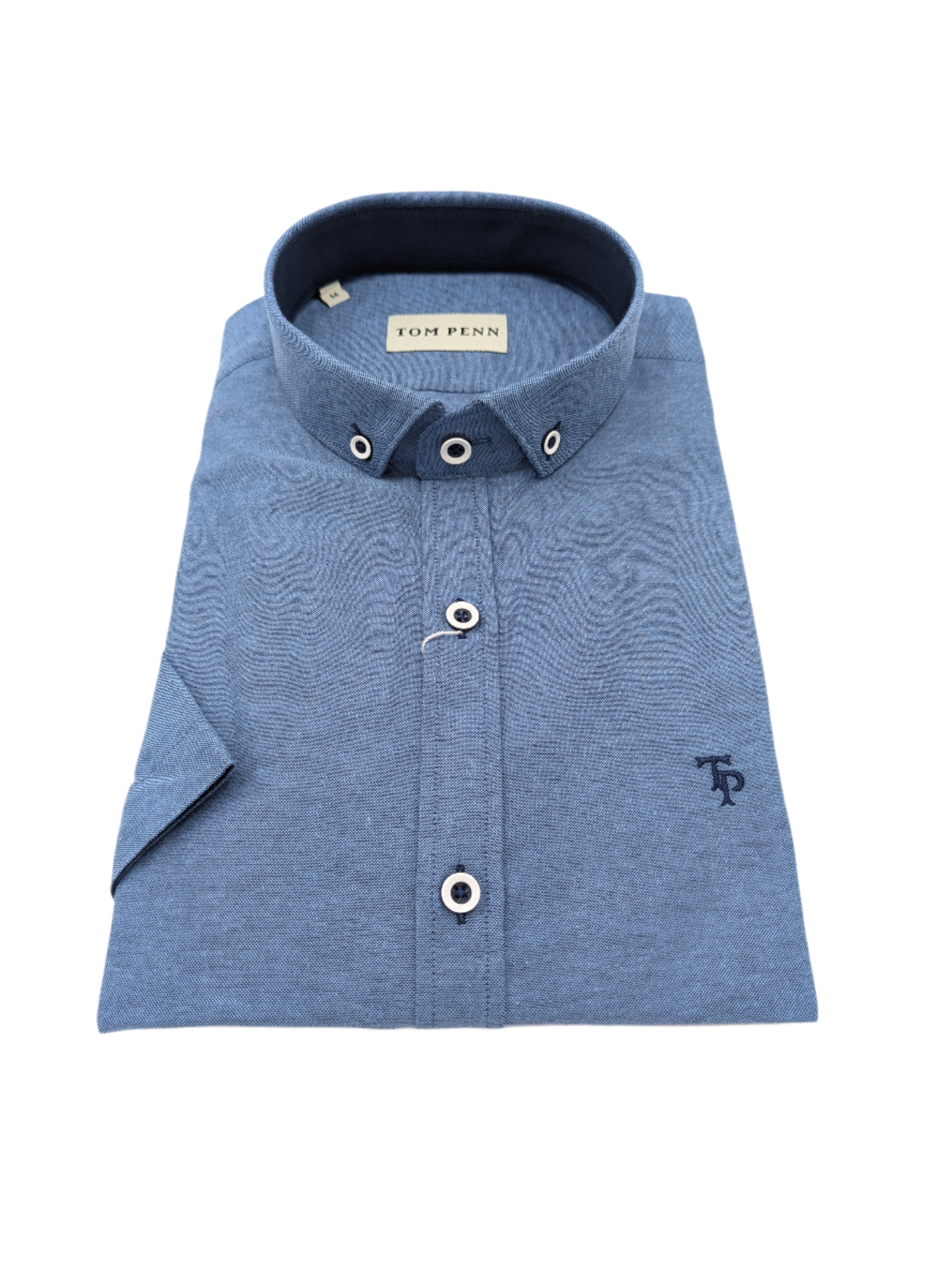 tom penn SS Oxford Denim Shirt Denim detail view