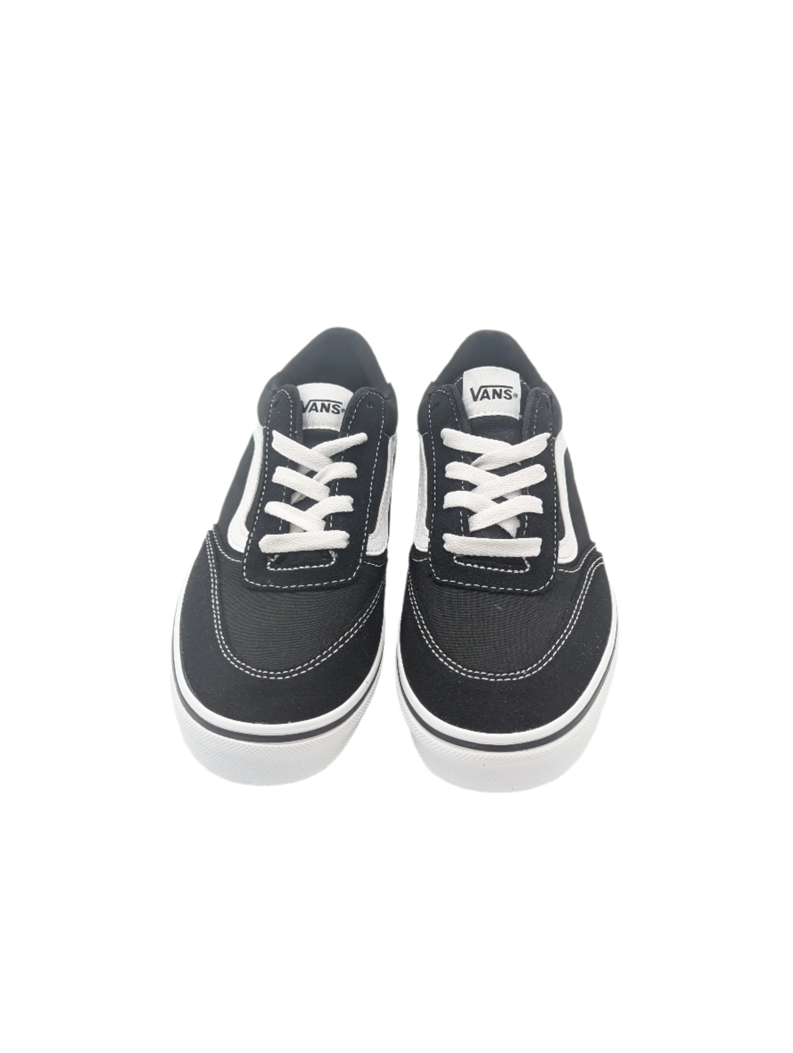 Vans Youths Brooklyn Black/White Boys Trainers Black/White back view