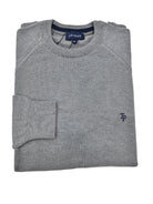 tom penn Tom Penn Grey Crew Knit Grey model front view