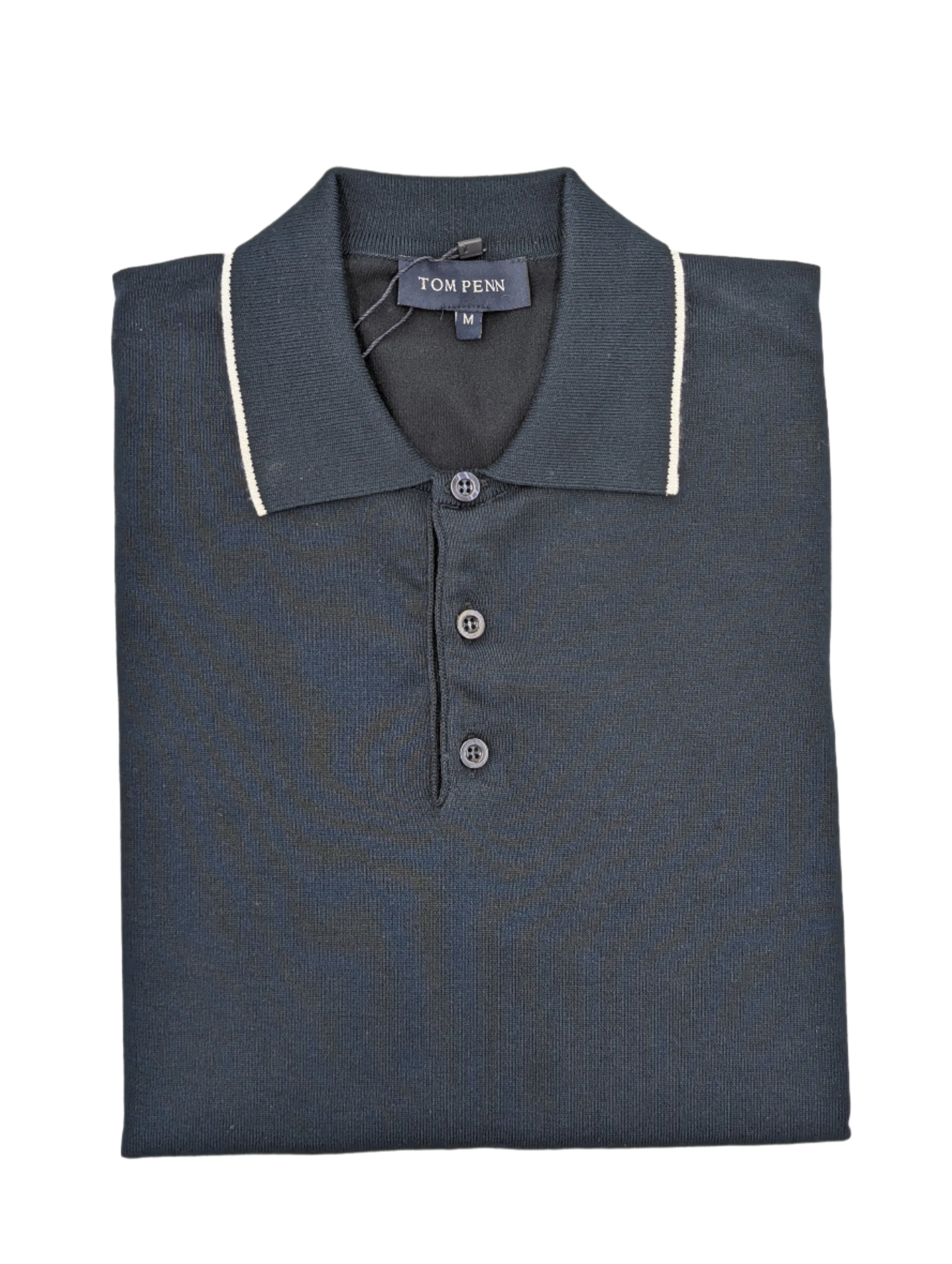Tom Penn Knitted Navy Polo