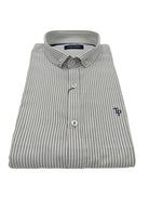 tom penn Tom Penn Green Stripe Long Sleeve Shirt Green model front view