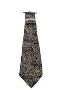 Zazzi Paisley Tie With Pocket Square - Brown Brown model front view