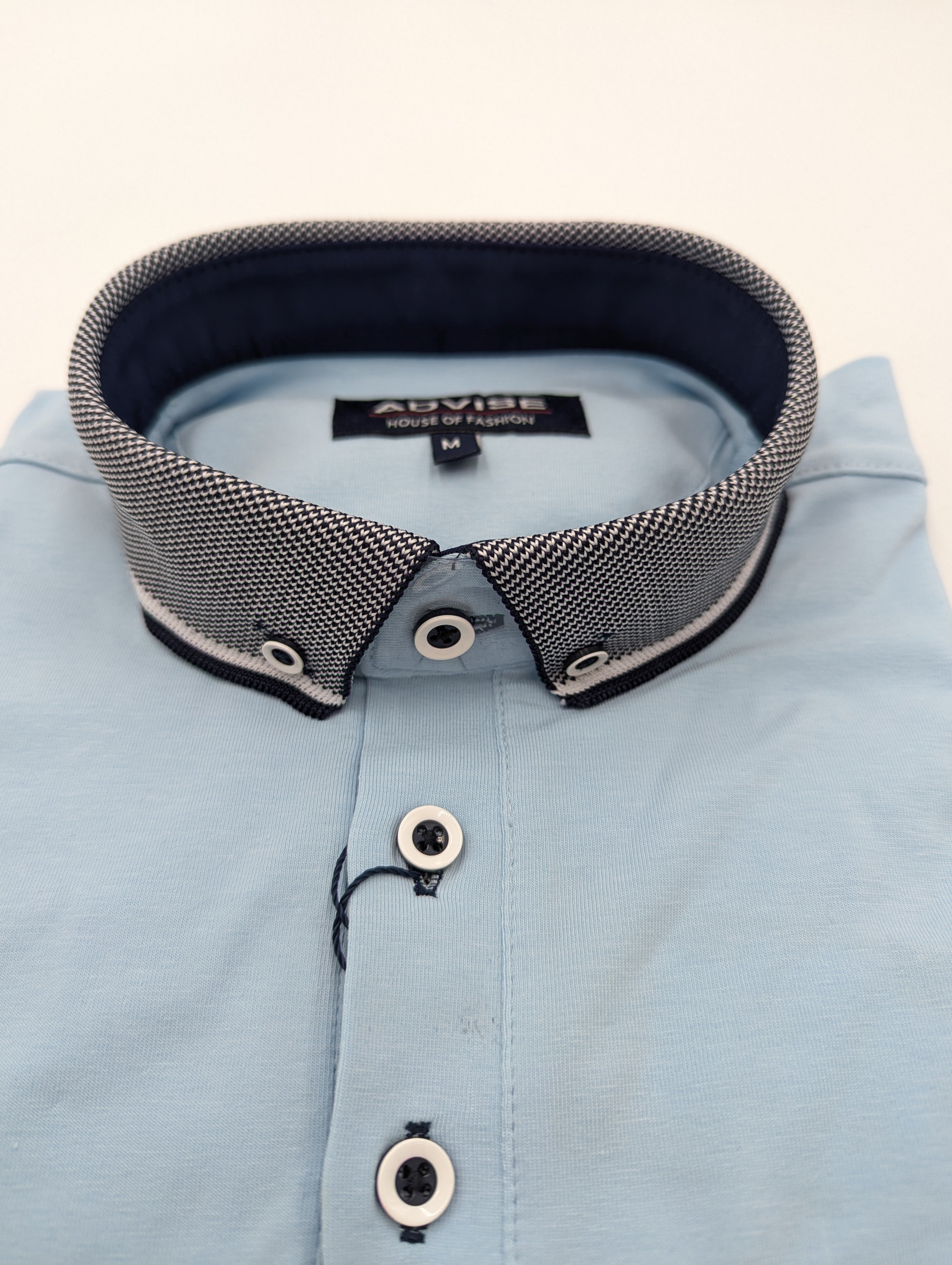 ADVISE Advise Polo Knitted Collar Sky detail view