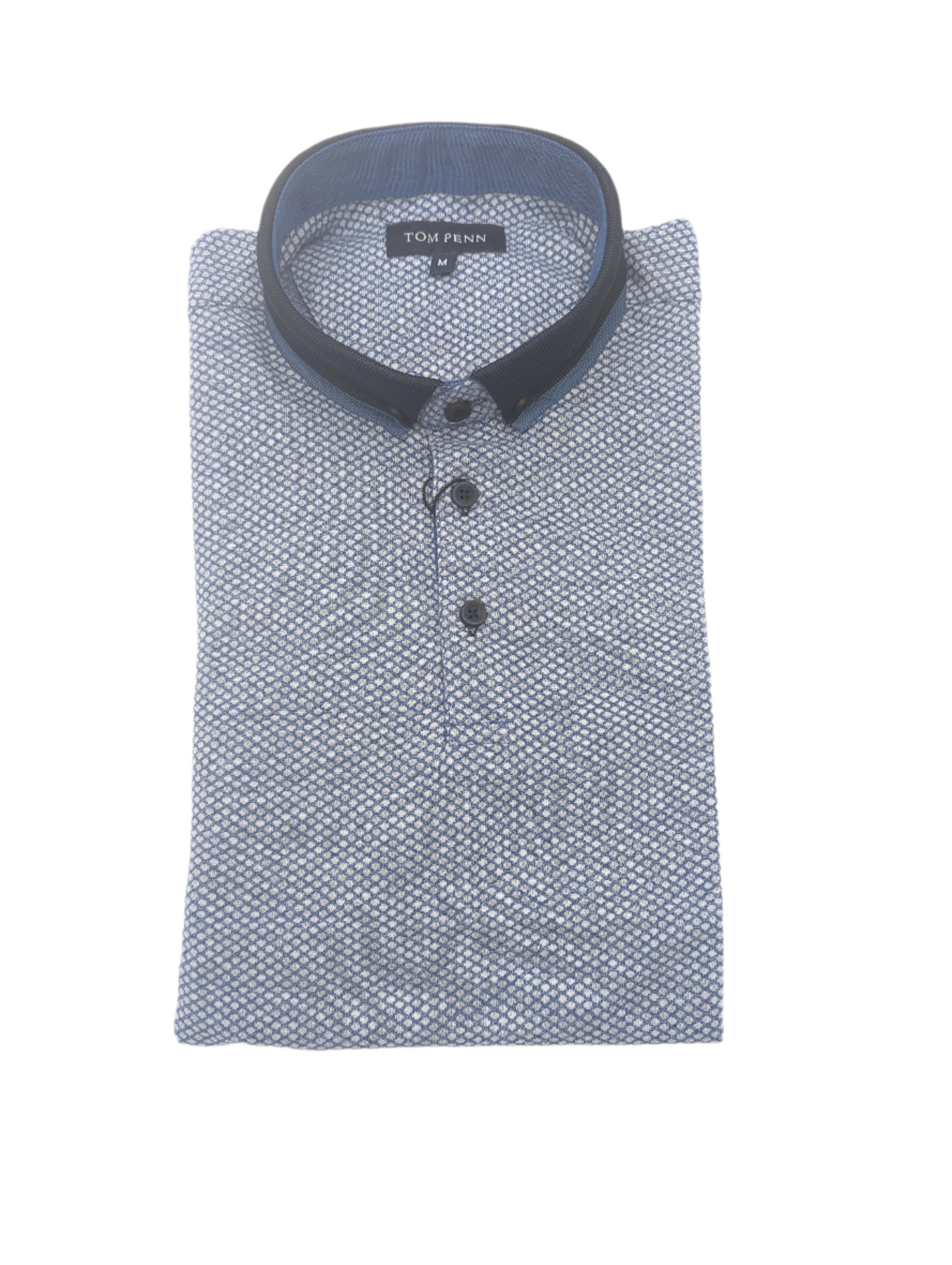 Tom Penn Blue Knit Polo